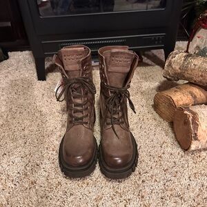 A.S.98 eggplant/plum Combat & Moto Boots. Size 36